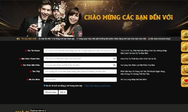 Đăng Ký Sclub88 Nhanh Chóng Nhận Ngay Ưu Đãi Khủng Cho Tân Thủ 2 Giao diện đăng ký Sclub88